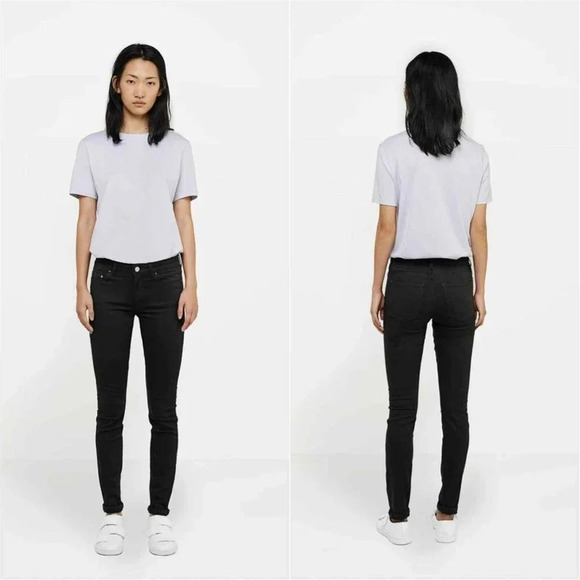 ACNE STUDIOS Mid Rise Skin 5 Black Jean's 26 - Picture 2 of 10